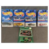 (4) Hot Wheels Mattel Cars & (1) Shell