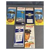 (6) Vintage Sunco U.S. State Road Maps