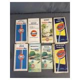 (8) Vintage Gulf Gasoline U.S. State Road Maps