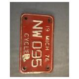 1976 Michigan Motorcycle License Plate