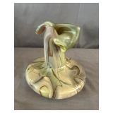 Vintage Czech Art Glass Green & Brown Opal