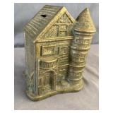 Brass Die-Cast Farm House Coin Bank by Brass