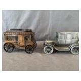 (2) Banthrico Chicago Die Cast Metal Coin Banks
