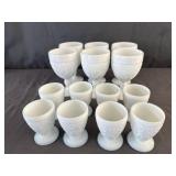 (14) Indiana Glass Co. Milk Glass Tiara Goblets &