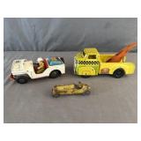 (3) Tin Litho Cars Wyandotte, Line Mar Toys, Made