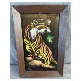 Mid-Century Modern Black Velvet Oil Painting