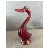 Viking Mid-Century Modern Ruby Red Glass Duck