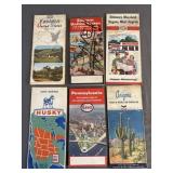(6) Vintage Motor Oil Company Road Maps Esso,Husky