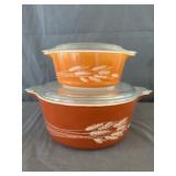 (2) Pyrex Autumn Harvest Casserole Dishes &