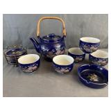 (12) Japanese Blue Glaze Golden Pheasant