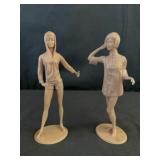 (2) Louis Marx Campus Cuties 6ï¿½ Plastic Figurines