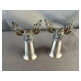 (2) Jagermeister Deer Stag Shot Glass Jigger Elk