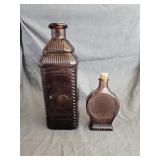(2) Wheaton Amethyst Glass Bottles Coin Bottle &