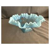 Jefferson Blue Opalescent "Bead & Shell" Glass
