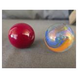 123 Glass Marbles, 1 Steel Marble, 2 Boulders