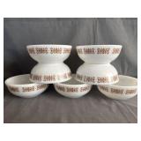 (7) Pyrex Copper Filigree Cereal Bowls