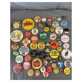 (60) Vintage Pin Back Buttons Various Themes