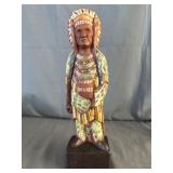 12" Cigar Store Indian Wooden Folk Art