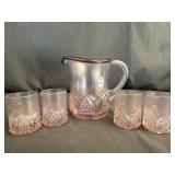 Fenton Glass "Button Arches" Pink Mini Pitcher