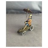 German Tin-Litho "Penny Toy" Asian Man On Cart