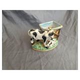 Japanese Porcelin Cow & Calf Flower Planter