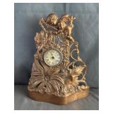 Golden Novelty Co. Cast Iron Cherub & Flower Clock