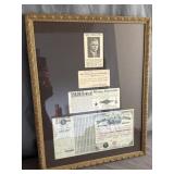 Framed Collection Of Antique Historical Documents