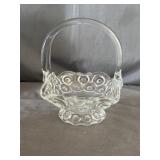 L.E. Smith Glass "Moon & Stars" Clear Glass Basket