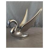 Heavy Die Cast Chrome Swan Hood Ornament