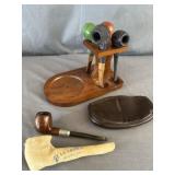 (5) Soldita Briar Pipes, Tobacco Bag & Storage