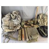 U.S. Military Gear, Bags, Knife, Trench Shovel &