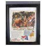Framed 1943 Cannon Towels Advertisement Army Day