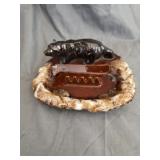 Ceramic Black Bear Ashtray Made in Japan