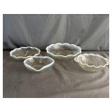 (4) Anchor Hocking Hobnail Opalescent Bowls