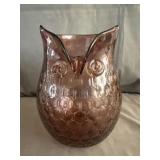 Mid-Century Modern Purple Glass Owl Vase 8"