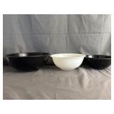 (3) Pyrex Black & White Mixing Bowls