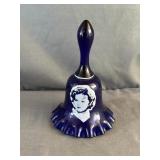 Cobalt Blue Glass Bell W/portrait of Shirley