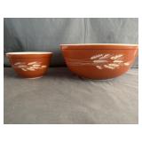 (2) Pyrex Autumn Harvest Mixing Bowls