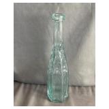 Antique Aqua Glass Cathedral Pepper Sauce Bottle