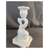 Westmoreland Milk Glass Koi Fish Candle Holder