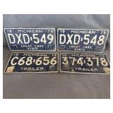 1973 Michigan License Plates & Michigan Trailer