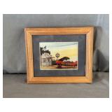 John Zed King Framed Airplane Gas Station Print