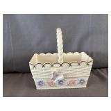 Lenox Porcelain Handled Basket Butterfly & Flowers