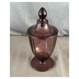 Viking Art Glass Epic Purple Footed Candy Jar