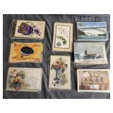 +/- 80 Vintage Plastic Sleeved Post Cards
