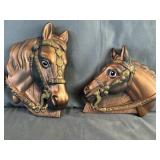 (2) Miller Studios Chalkware Horse Heads