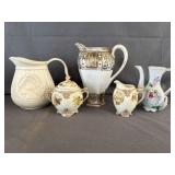 Ceramic Porcelain Tea Pot, Pitchers, Sugar and