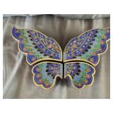 Chinese Cloisonnï¿½ Butterfly Brass Trinket Box