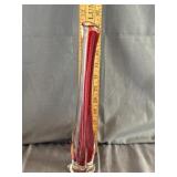 11.5ï¿½ Viking Epic Red Swung Glass Vase*No chips
