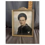 Vintage U.S. Navy Sailor Framed Portrait